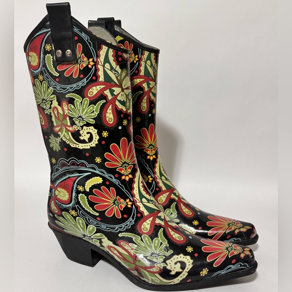 NEW NOMAD Yippy Floral Cowboy Western Boots Sz 10